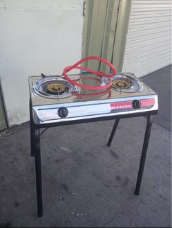Portable Propane LPG Gas Double Burner Outdoor Camping Stove Cooktop Station with Stand