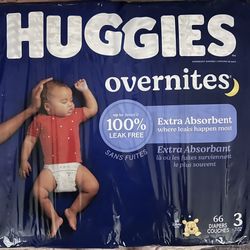 Size 3 Huggies Overnites Diapers