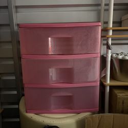 Pink Plastic Drawers 