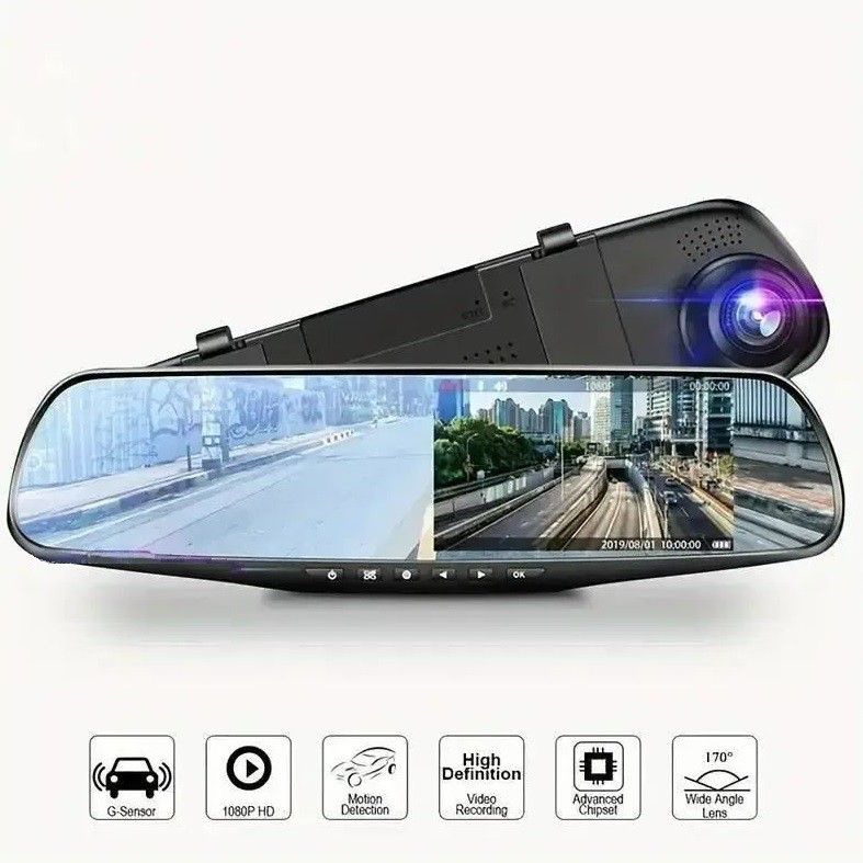 NEW 1080P HD Dual Camera Car Night Vision Loop Recording Windshield Rearview Mirror Car Dash Cam KWDS: Nextbase Garmin Miofive Vantrue Nexar Thinkware