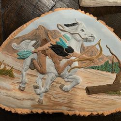 Hand-Painted Clay Native American Style Wall Art & Card Holders