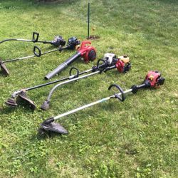 Lot Of Weedwhackers And One Blower 