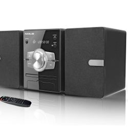 Home Stereo System with CD Player FM Radio Bluetooth AUX in/USB in, Earphone Jack, Remote Control, 30W HiFi Shelf Stereo System