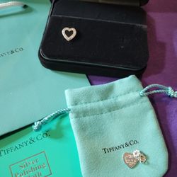 Tiffany & Co Black Enamel Heart Earrings 