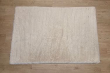 Off White Faux Fur Rug