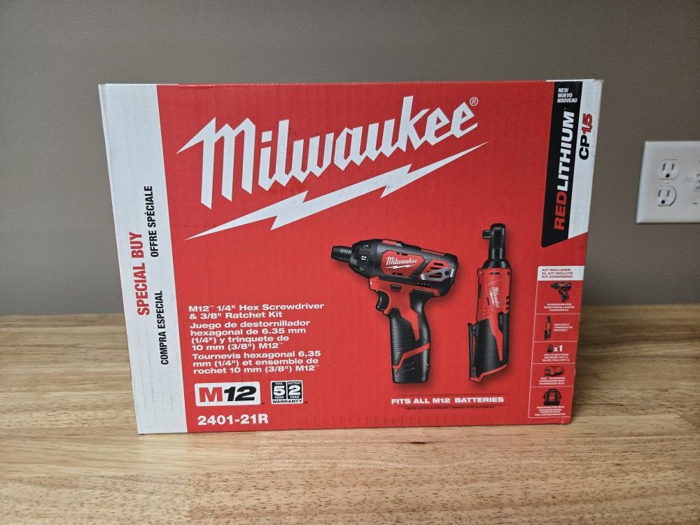 M12 FUEL 12V Cordless High Speed 1/4 in. Ratchet and 1/4 in. Hex Screwdriver Kit