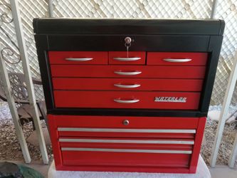 Nice American Made Waterloo two piece tool box with tools included and keys...