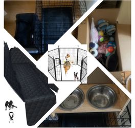 Dog Crate, Playpen, Toys, Bowls, Car Seat Cover, Travel Carrier, Etc.