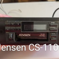 Vintage Jensen CS-1100C Car AM/FM Receiver, Cassette Player, Auto Stop, Band, Stereo, Clock, Memory + More