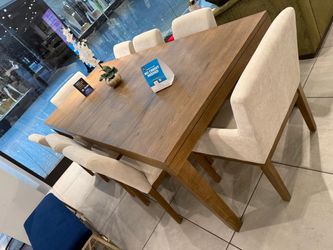 Wood Dining Table with 8 Upholstered Chairs ‼️ Only $2,499‼️