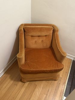 Orange Velvet Club chair