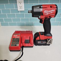 Milwaukee M18 impact (2962-20) wrench comes with 5.0 battery and charger brand new never used if the profile is up it is available.