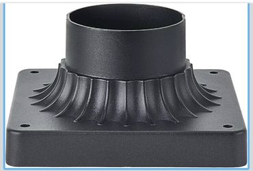 3 Inch Outdoor Post Light Base, Black Pier Mount Base, Universal Square Lamp Post Base, Heavy Duty Pole Mount Adapter for Exterior Garden Patio Drivew