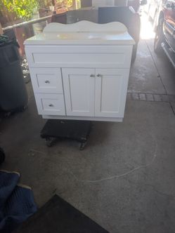 36"W x 22"D NEW! bathroom vanity with used top