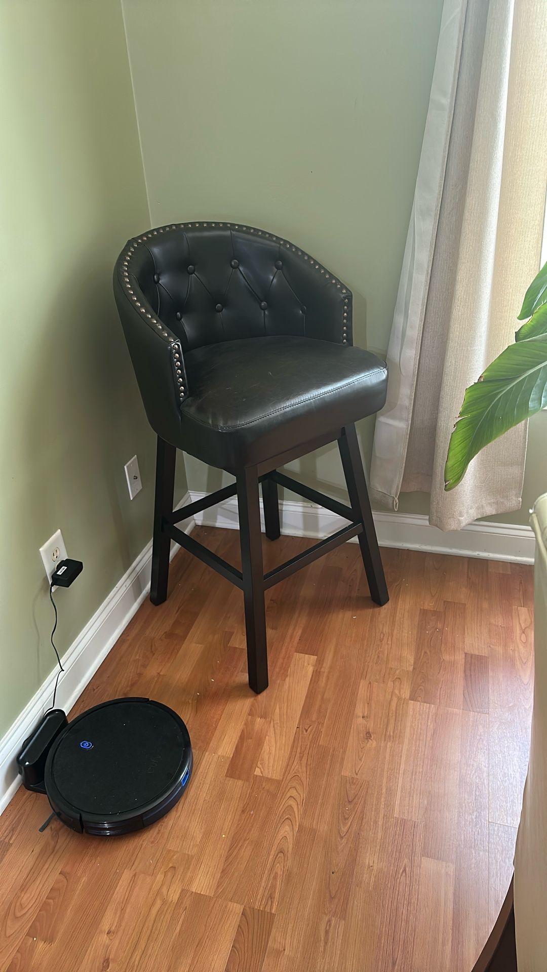 Chocolate Faux Leather Bar Stools