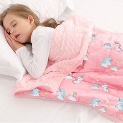 Kids Pink Unicorn Weighted Blanket