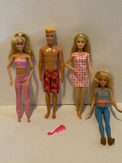 Movable Barbie dolls and Ken