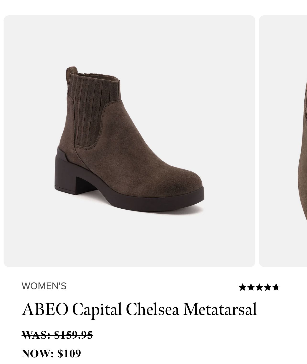 ABEO Women’s Capital Chelsea Metatarsal Boots – Size 6.5 – Suede – Brand New