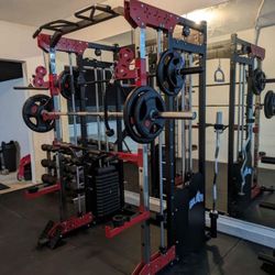 Smith Machine , Squat Rack , Bench Press , Leg Press , Pulley System Machine For Your Weights 