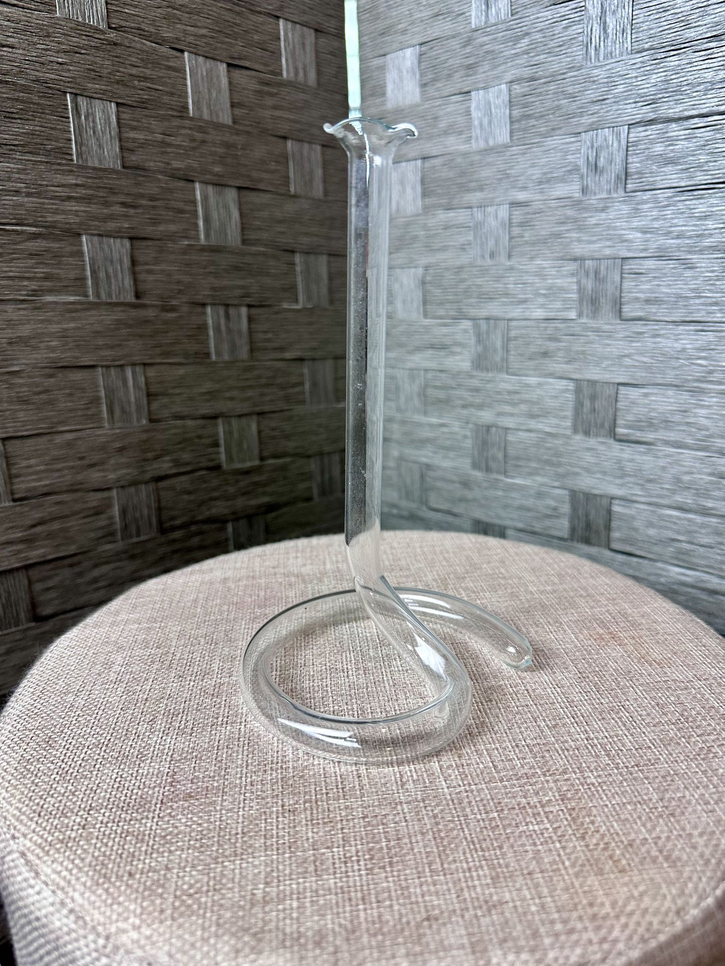 Vintage Glass Spiral Tube Bud Vase