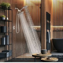 SparkPod Dual Shower Head - 8" High Pressure 55-Mode Rain Shower Heads with Handheld Spray Combo - Rainfall, Handheld & Dual Mode - Easy Install 3-Way