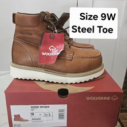 Wolverine Steel Toe Work Boots Size 9