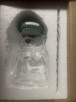 New Bear Glass Cup With Straw