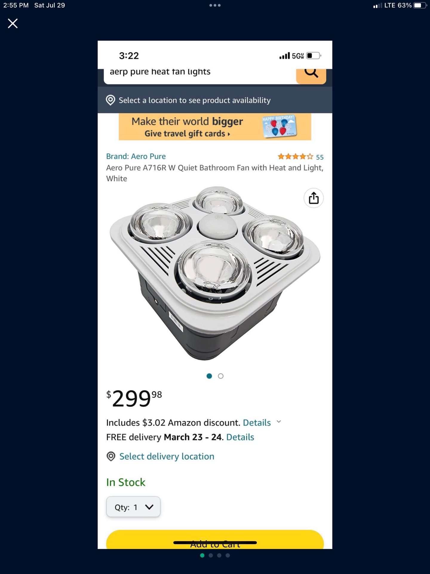 Aero Pure Heat /Fan /Light for Sale in Webster, TX - OfferUp