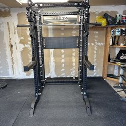 PRO SERIES Ultimate 3-1 Half Rack Functional Trainer w/Smith Machine Bar | 400lb Stack | Gym Equipment | Fitness | Commercial | Squat Rack 