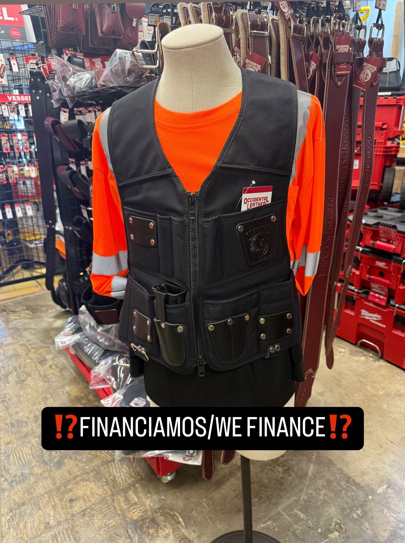 2536 OCCIDENTAL LEATHER Builders Zip Vest**(FINANCIAMOS/WE FINANCE)**