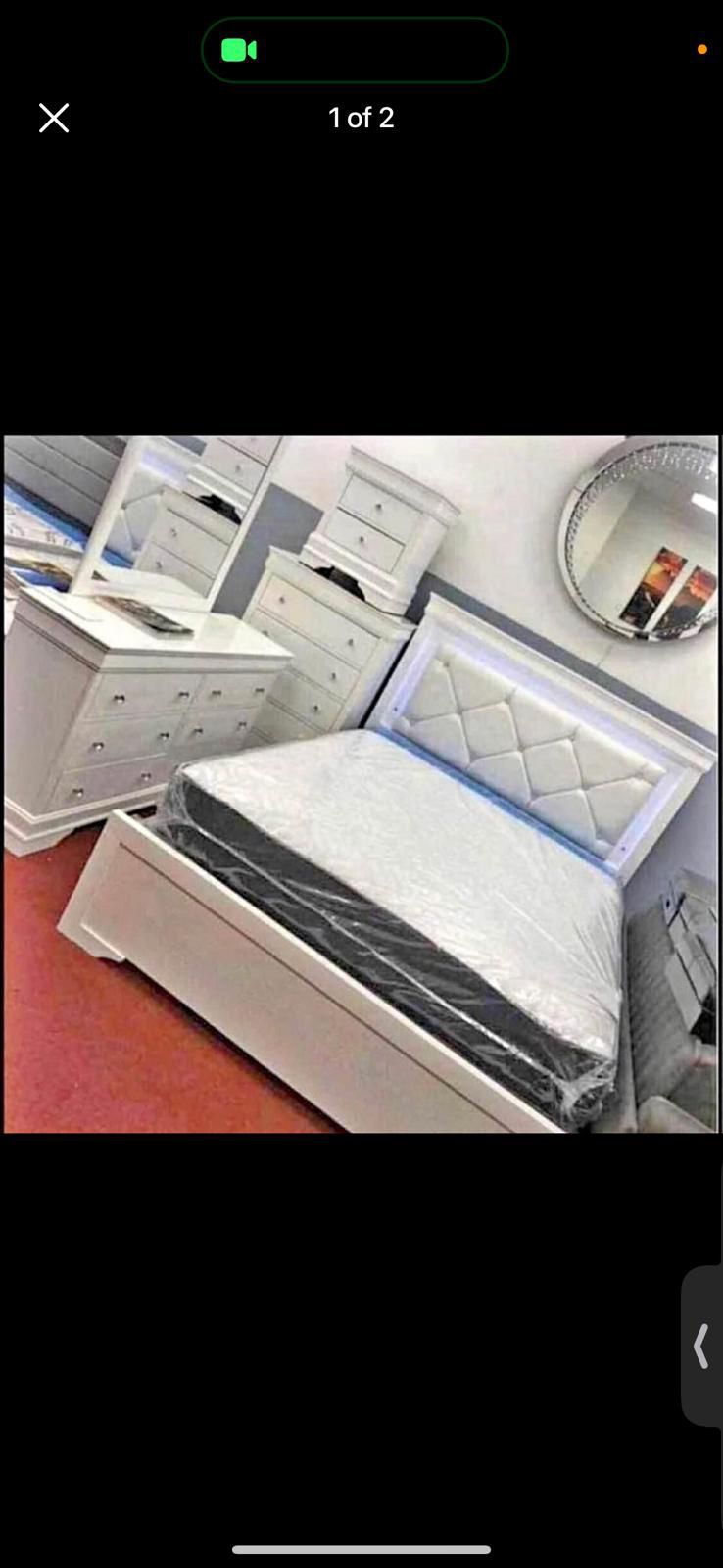 Brand New Complete Bedroom Set With LED Lights For $999