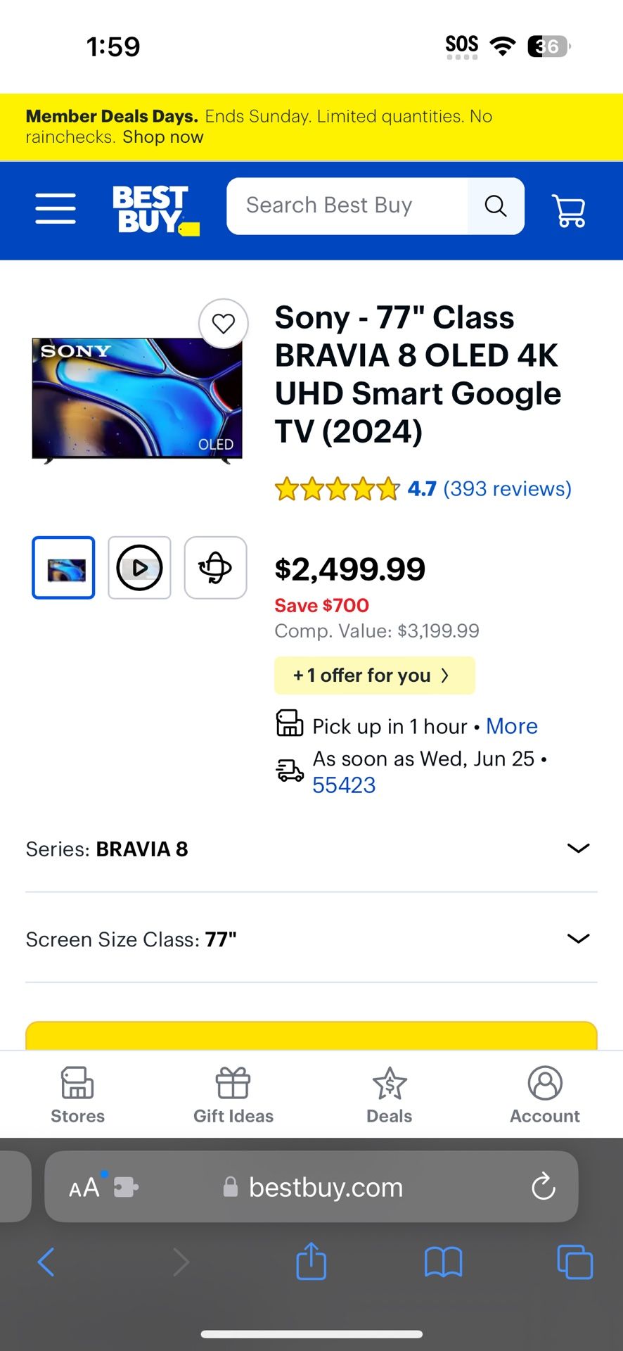 Sony 77 Inch TV
