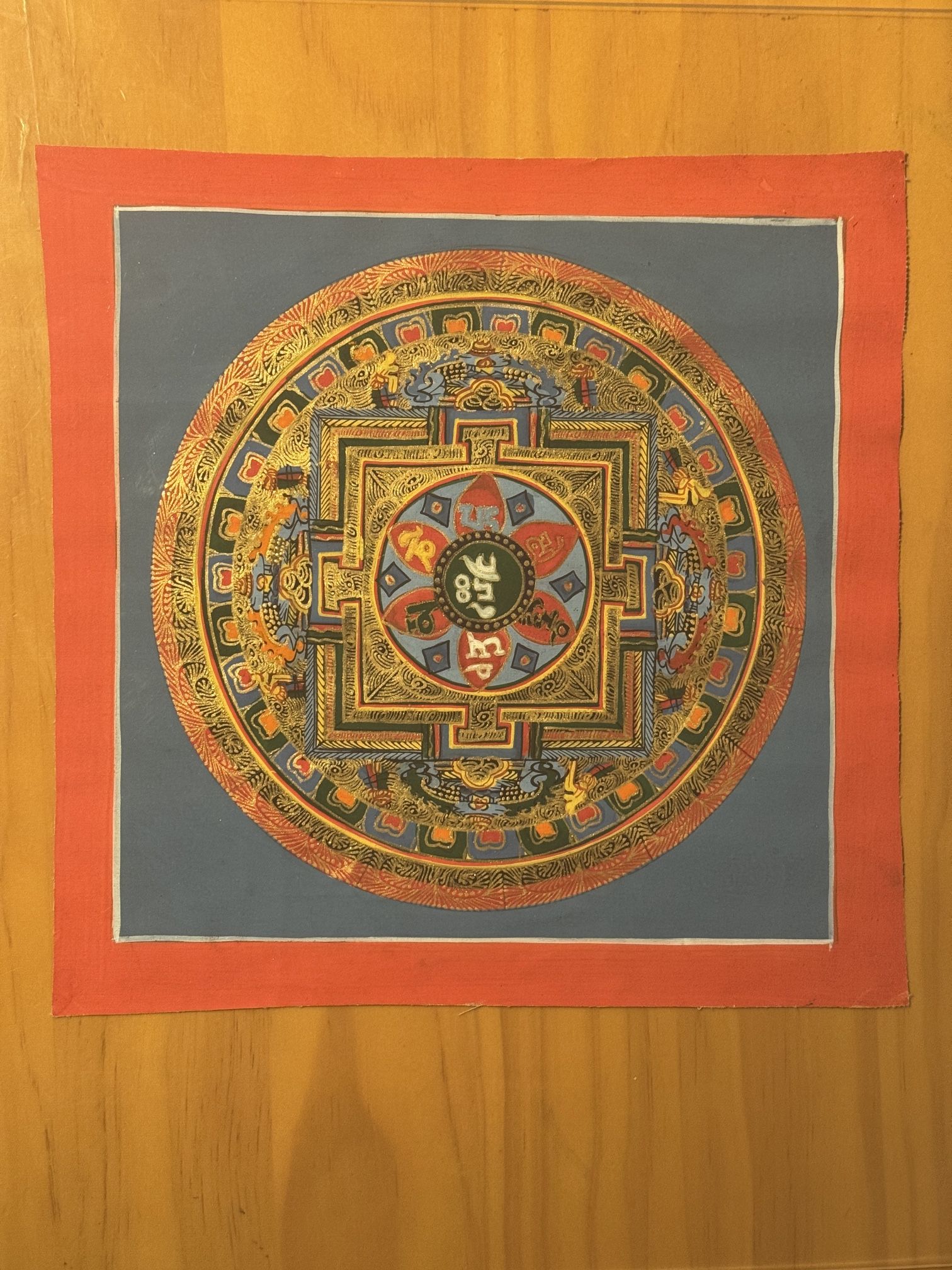 Hand-painted Tibetan Thangka art from Nepal Mantra mandala And Tibetan Buddhist Mandala