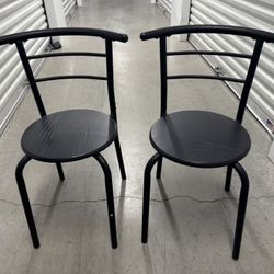 Set of 2 Black Metal Chairs