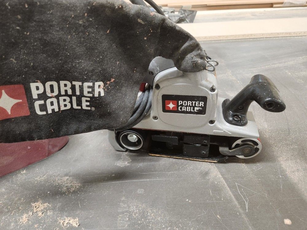 USED PORTER CABLE 3" X 21" BELT SANDER W/ USED BELTS