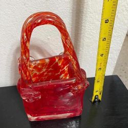 ADORNO DE CRISTAL MURANO DISEÑO CESTA