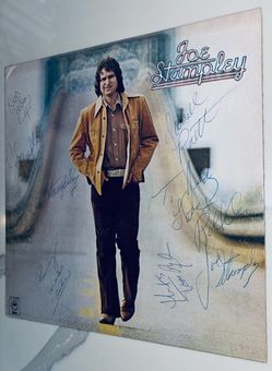 Joe Stampley and band signed 1975 album.