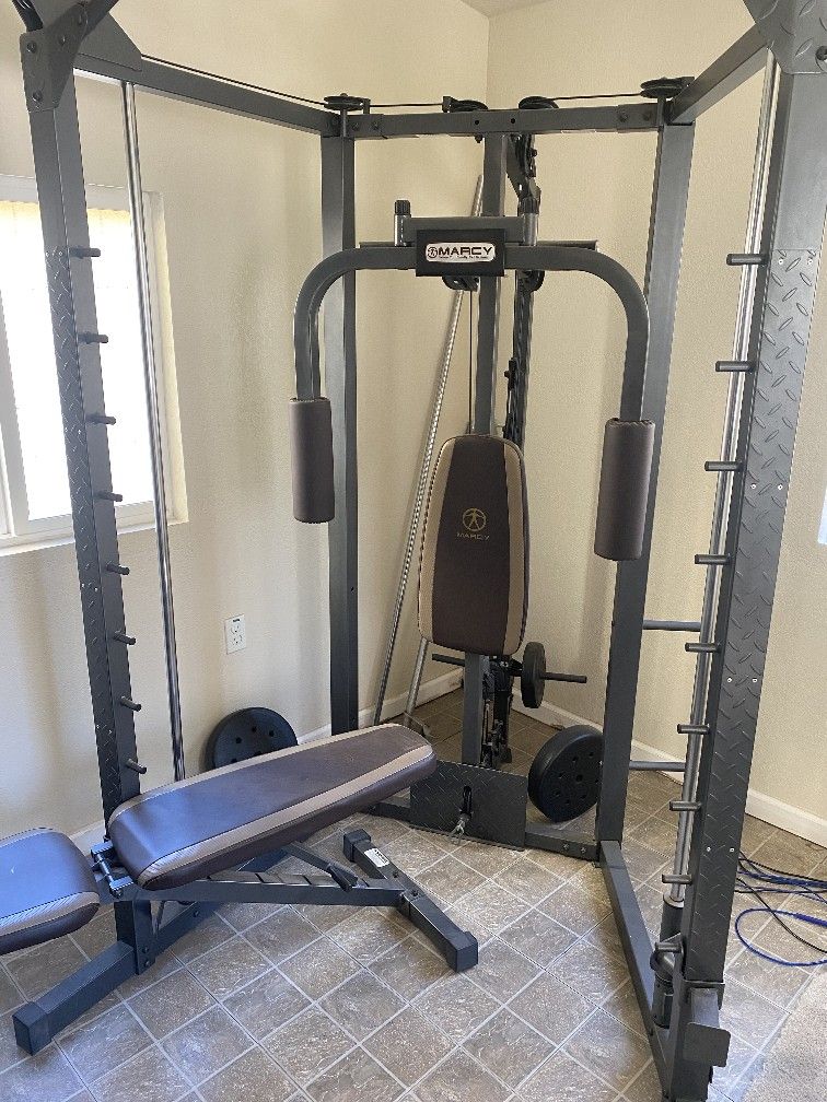 Exercise Gym With Bench And WEIGHT