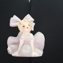 Vintage Inarco Bow Bloomer Girl, Bloomer Girl, Violet Bow Girl Inarco Collectibles, Figurine