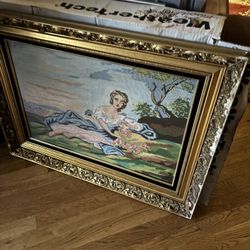 Antique Framed Needlepoints Over 💯 Years Old  $125 Each 