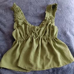 Green babydoll top