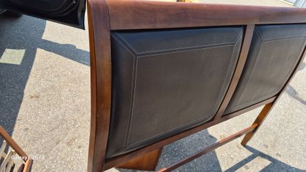 Wood and Faux Leather Padded Headboard