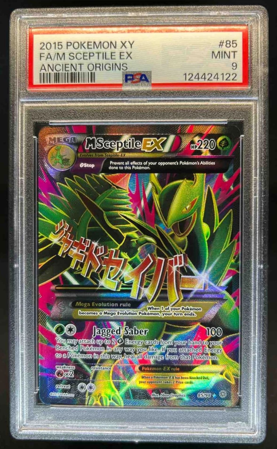 2015 Pokemon XY Ancient Origins Mega Sceptile #85/98 PSA 9