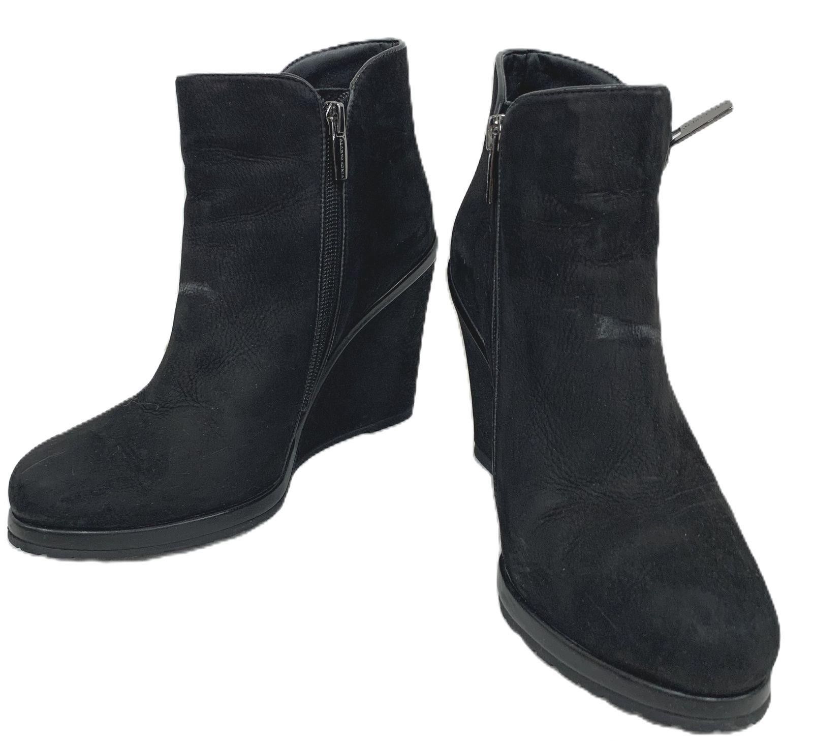 Women's Vince Camuto Black Jeffers Wedge Bootie Leather Ankle Boots Size 8.5 M