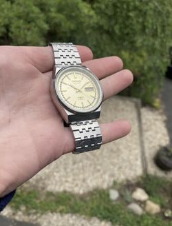 Vintg Mens Citizen Eagle 7 Automatic 21 Jwls Luminous Dial Stainless Steel Watch