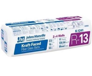 Johns Manville Kraft-Faced Fiber Glass Batts R-13 insulation