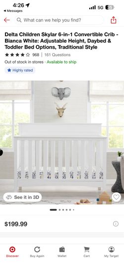 Baby crib converts to toddler bed