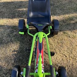 Costzon Go Kart for Kids, 4 Wheel Off-Road Pedal Go Cart w/Adjustable Seat, Steering Wheel, 2 Safety Brakes, EVA Rubber Tires, Ride-On Toys for Boys 