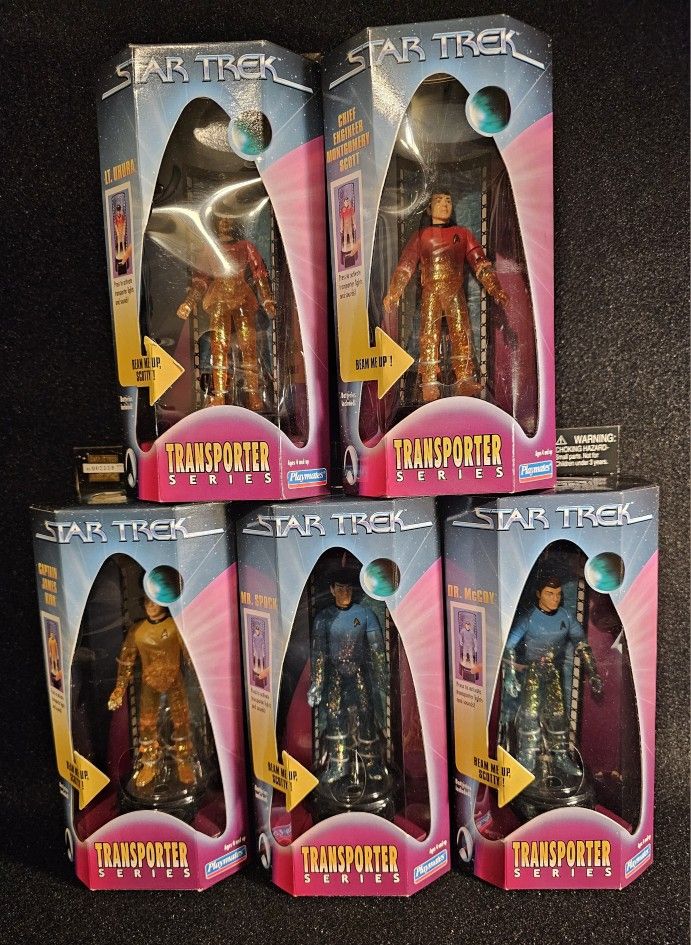 Vintage 1998 Playmates Transporter Series Original Series Characters. Lot of 5 (New)