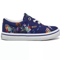 Polo Ralph Lauren Keaton Boys Blue Bearwiian Print Shoes Sneakers